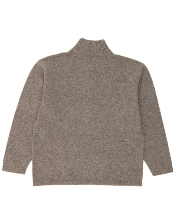 Kappa Mens Zip Neck Jumper Sweater 2XL Grey Flecked Virgin Wool