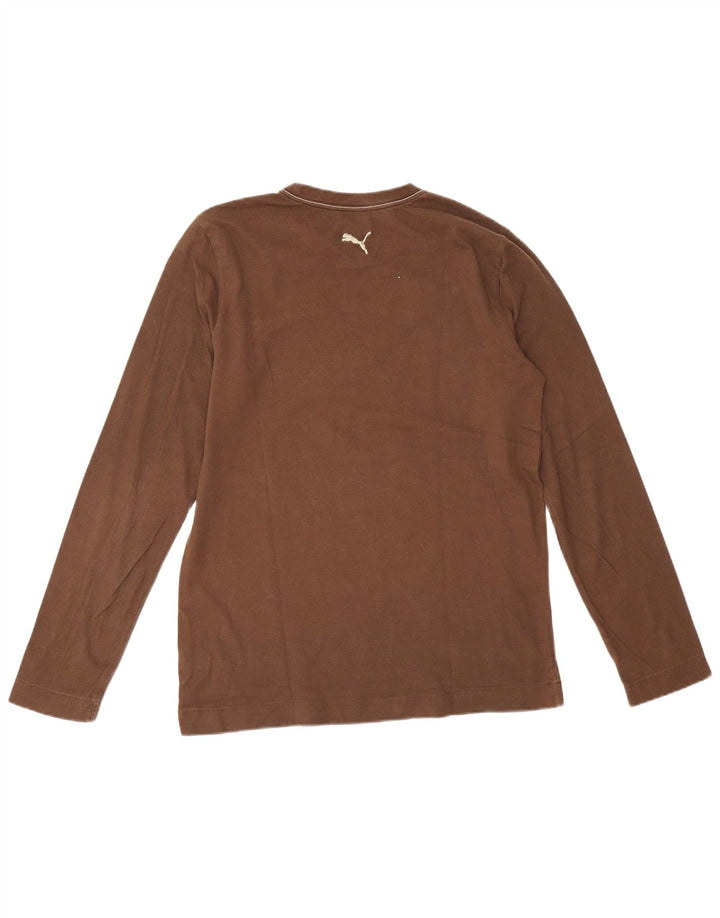 Puma Mens Top Long Sleeve Medium Brown Cotton