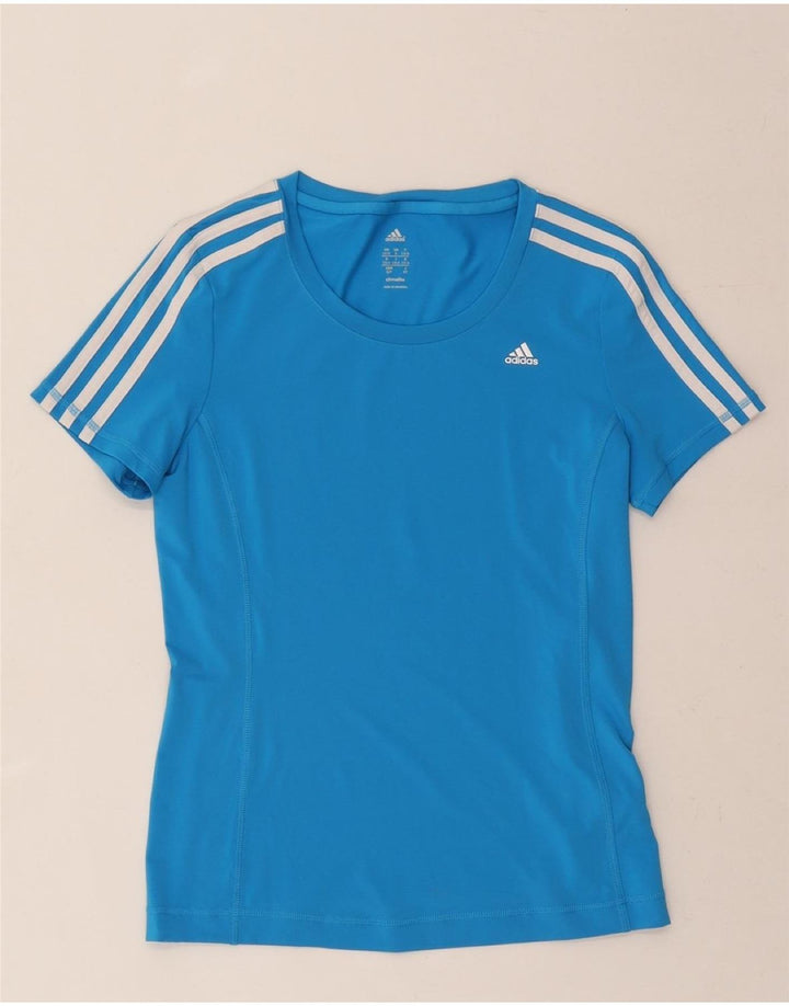 ADIDAS Womens Climalite T-Shirt Top UK 8/10 Small Blue Polyester Vintage Adidas and Second-Hand Adidas from Messina Hembry 