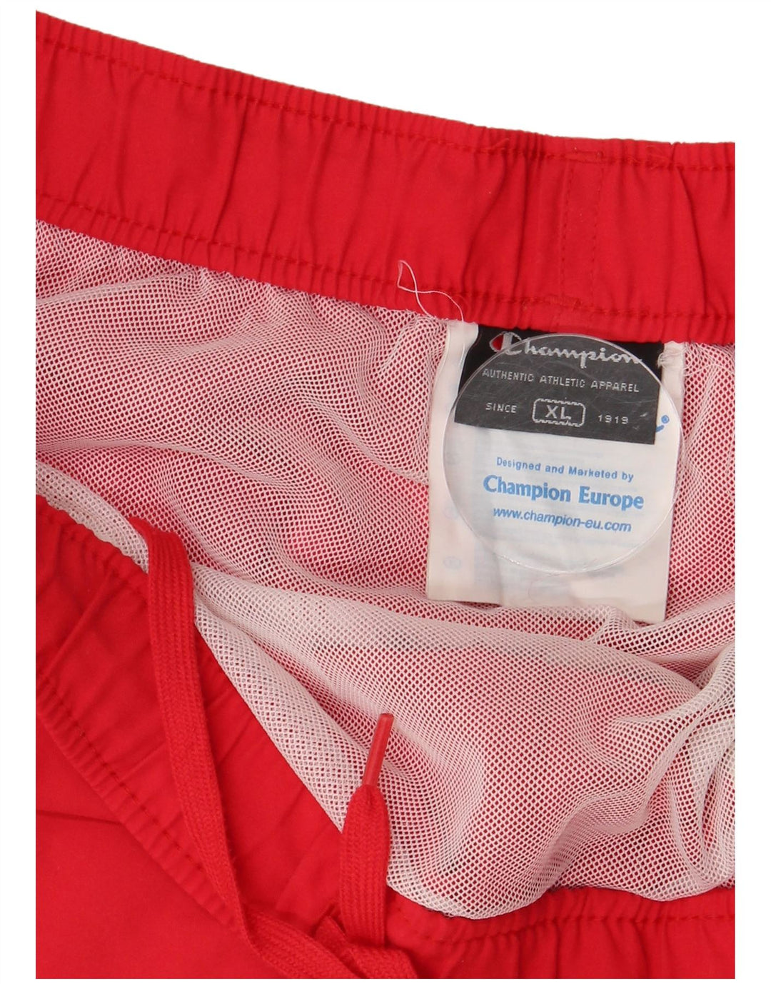 CHAMPION Mens Graphic Swimming Shorts XL  Red Colourblock Polyester