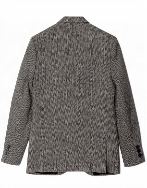 Charles Barker Mens Harris Tweed Blazer Jacket UK 40 Large Blue Herringbone