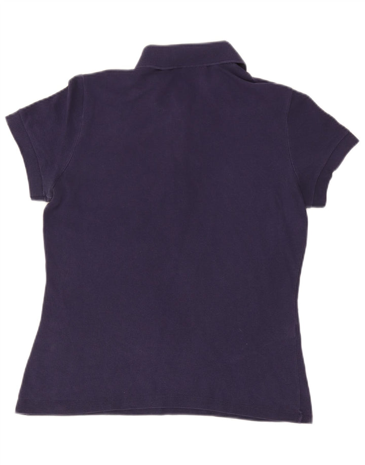 Lacoste Womens Polo Shirt Size 42 Large Navy Blue Cotton