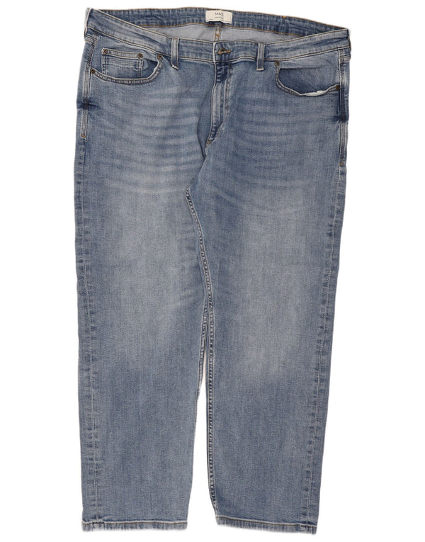 Marks & Spencer Womens High Waist Loose Jeans W42 L29 Blue Cotton