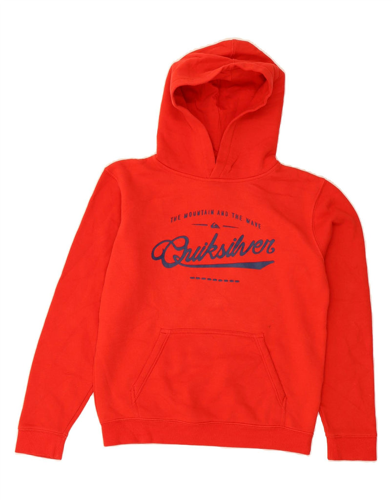 QUIKSILVER Womens Graphic Hoodie Jumper UK 14 Medium Red Vintage Quiksilver and Second-Hand Quiksilver from Messina Hembry 