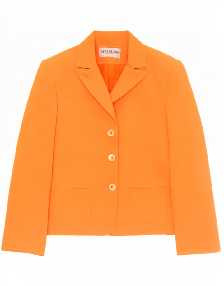 Sport Staff Womens 3 Button Blazer Jacket IT 42 Medium Orange