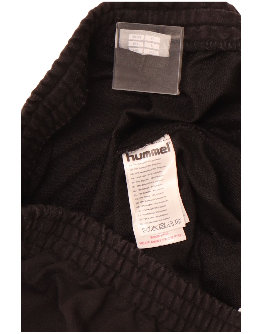 HUMMEL Mens Graphic Tracksuit Trousers Joggers Large  Black Cotton
