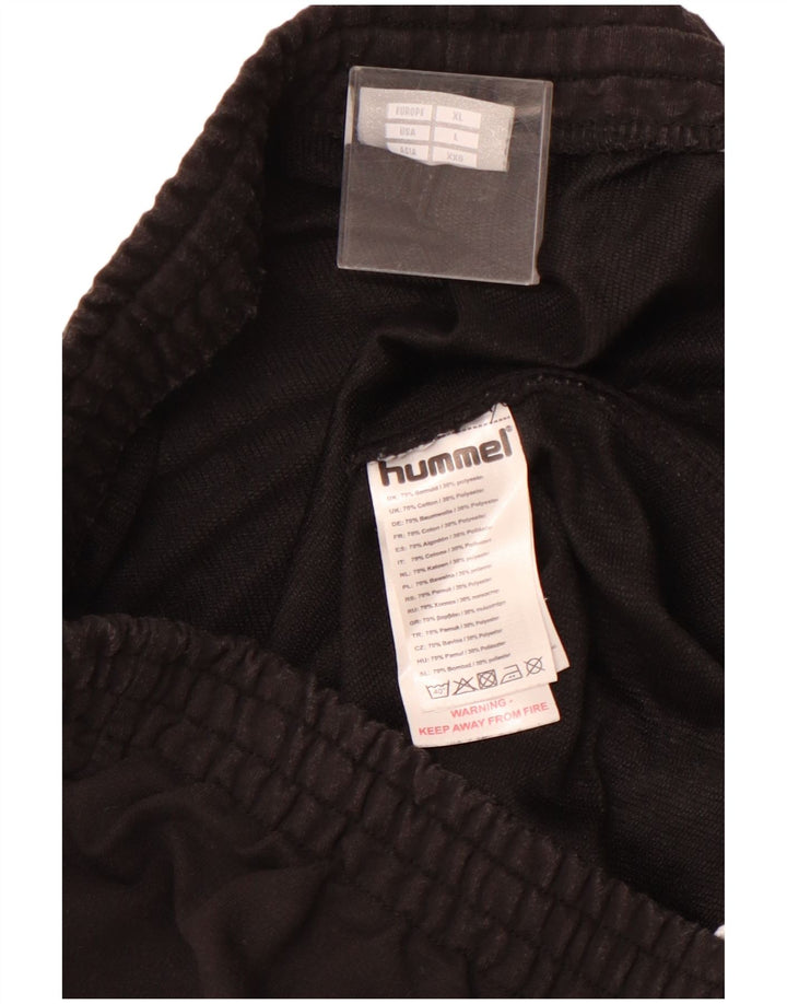 HUMMEL Mens Graphic Tracksuit Trousers Joggers Large  Black Cotton