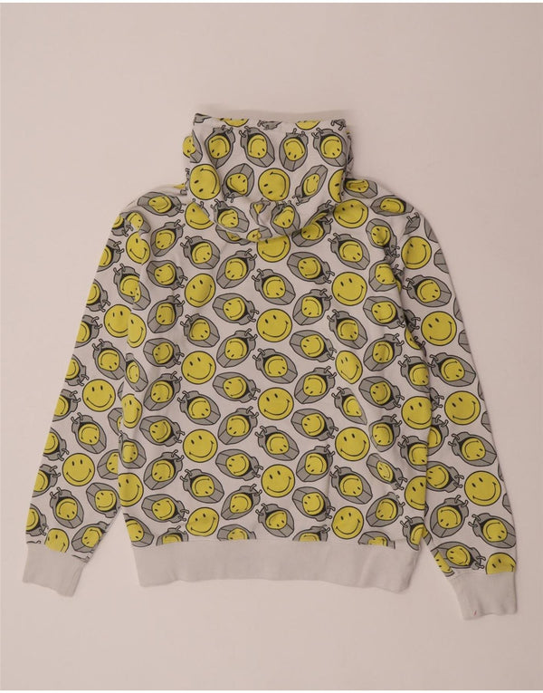 Champion Mens Smiley Graphic Hoodie Jumper Small Yellow Geometric