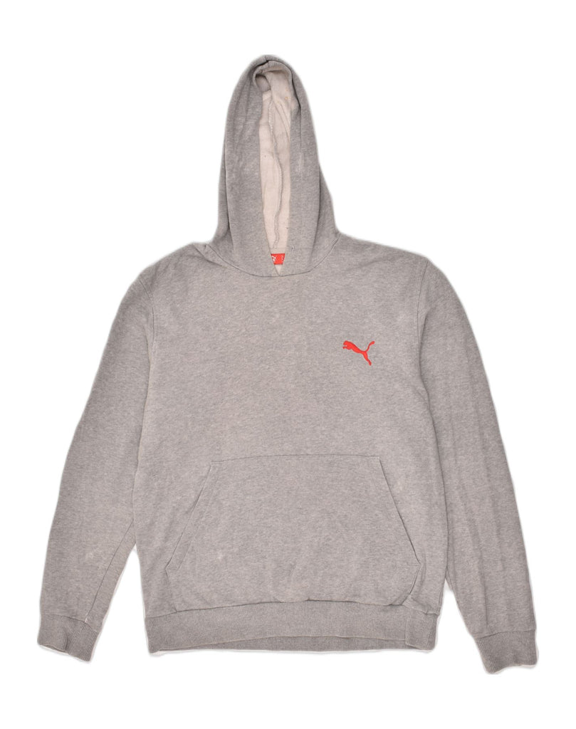 PUMA Mens Graphic Hoodie Jumper Medium Grey | Vintage Puma | Thrift | Second-Hand Puma | Used Clothing | Messina Hembry 