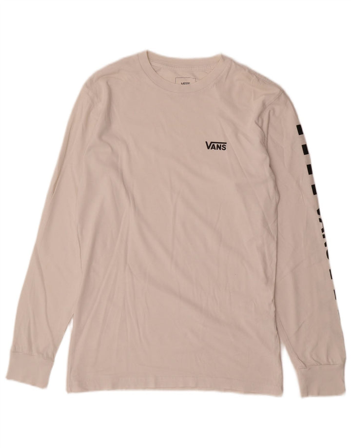 Vans Mens Classic Fit Graphic Top Long Sleeve Small White Cotton
