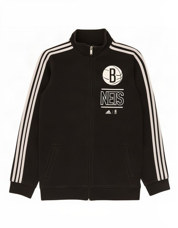 Adidas Mens Brooklyn Nets Graphic Tracksuit Top Jacket Small Black Cotton