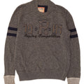 Replay Mens Graphic Crew Neck Jumper Sweater Small Grey Striped Retro