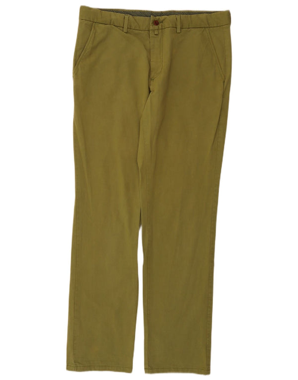 Gant Mens Soho Low Waist Straight Chino Trousers W34 L32 Green Cotton