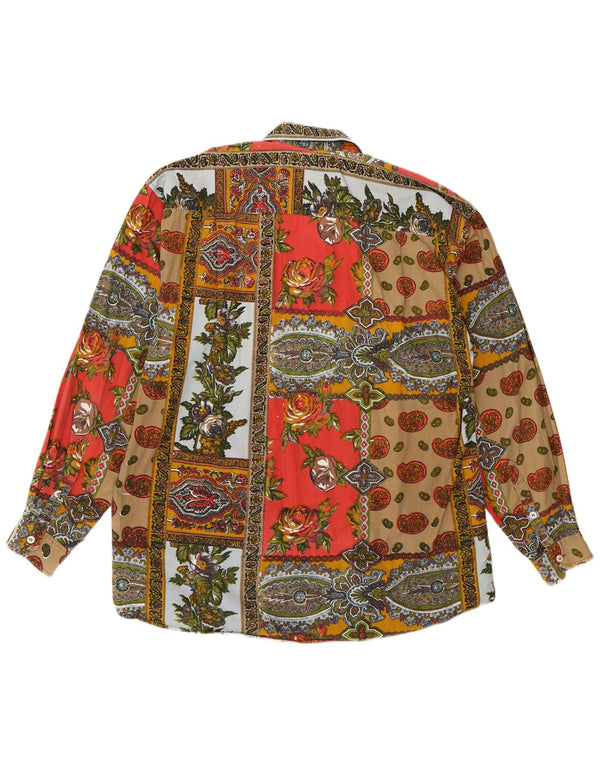 VINTAGE Mens Shirt Large Multicoloured Floral