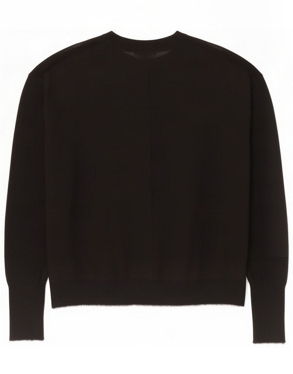 Zara Womens Oversized Crew Neck Jumper Sweater UK 16 Large Black