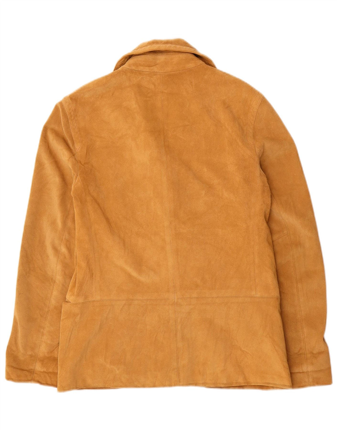 Dkny Womens 3 Button Suede Blazer Jacket US 6 Medium Beige Leather