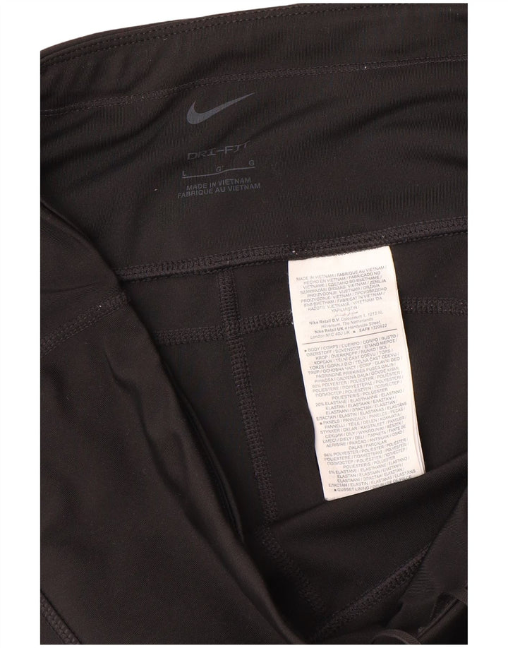 Nike Womens Graphic Leggings UK 14 Large  Black Polyester
