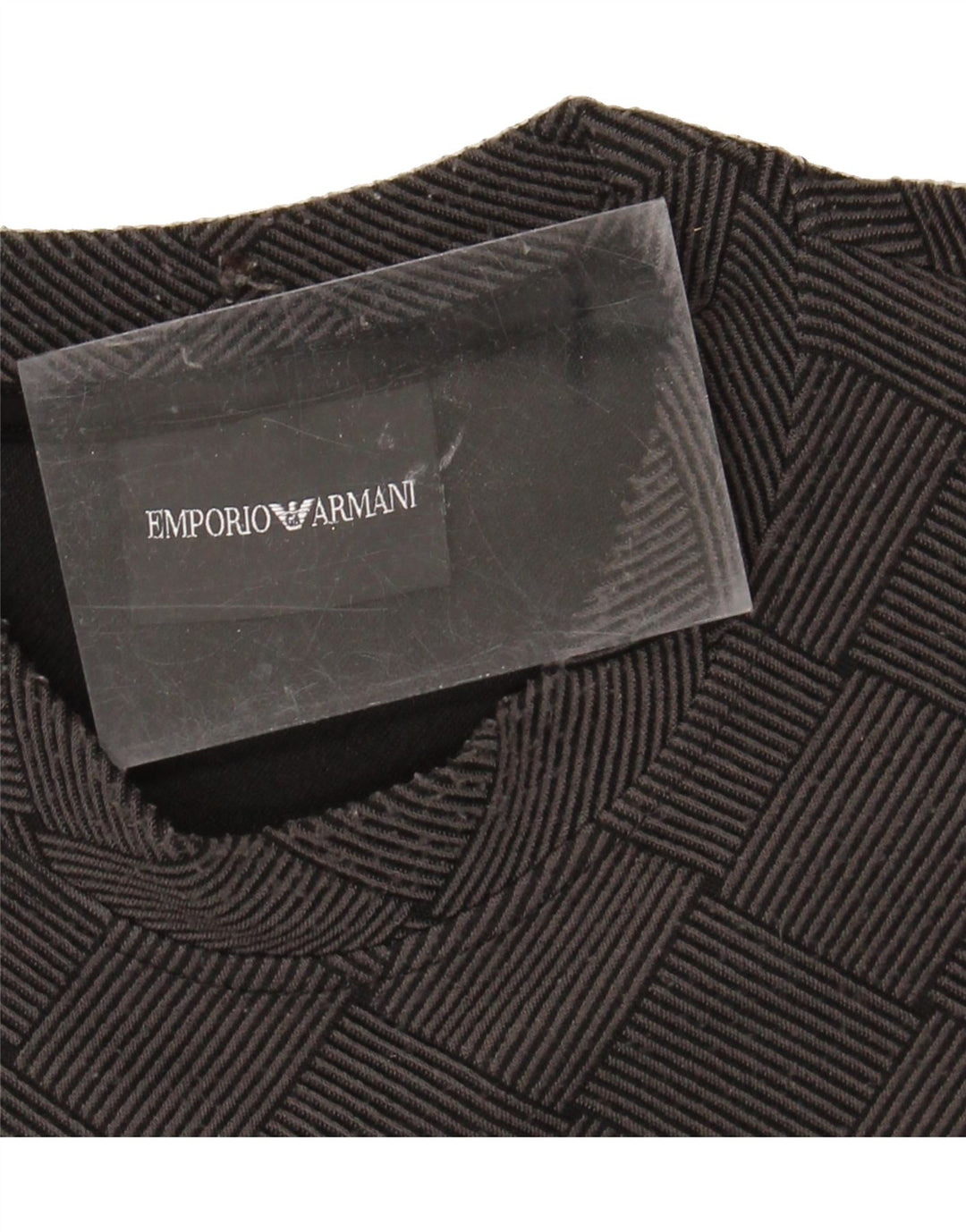EMPORIO ARMANI Womens Sweatshirt Jumper UK 12 Medium Grey Geometric Vintage Emporio Armani and Second-Hand Emporio Armani from Messina Hembry 