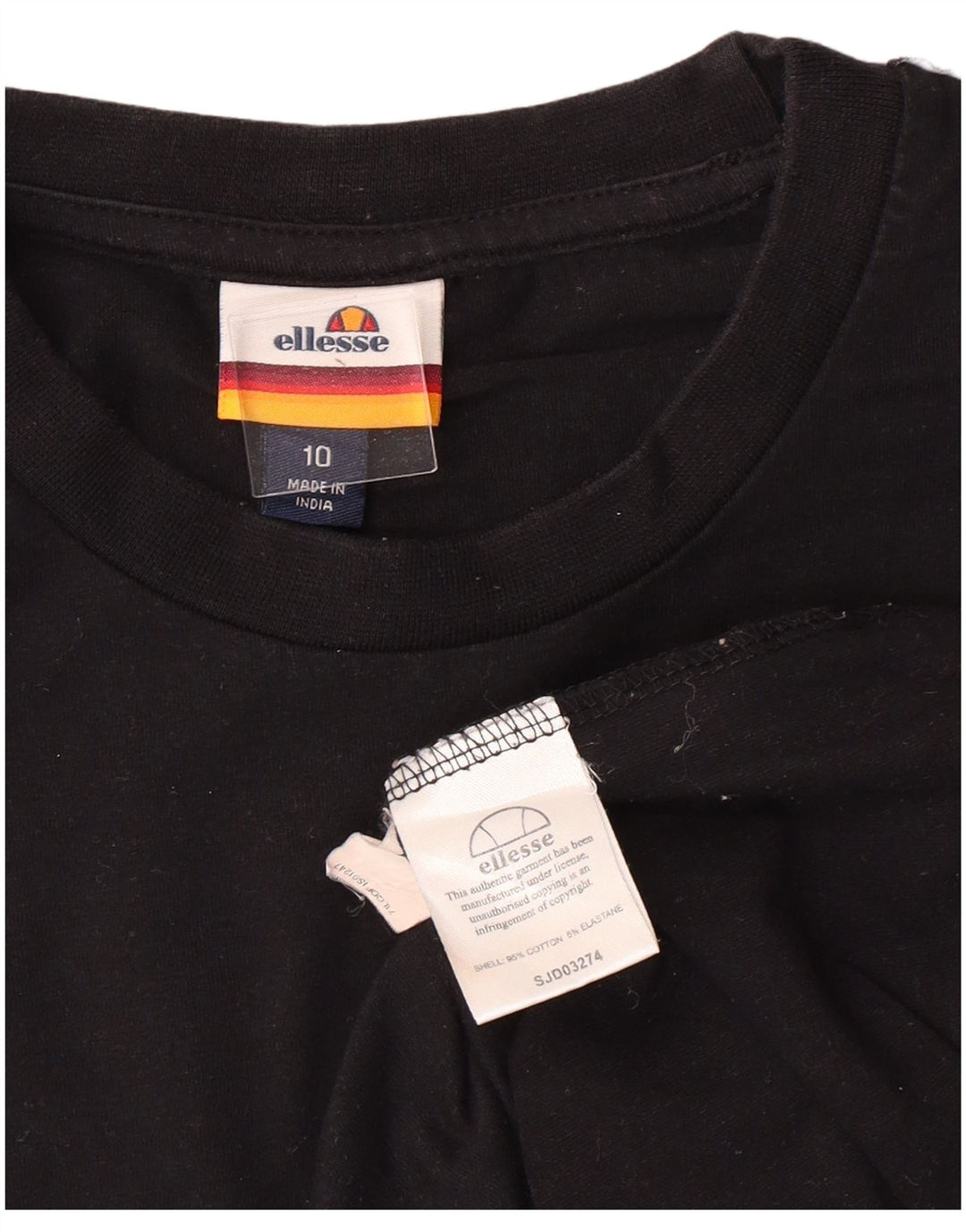 ELLESSE Womens Oversized Graphic Top Long Sleeve UK 10 Small Black Cotton