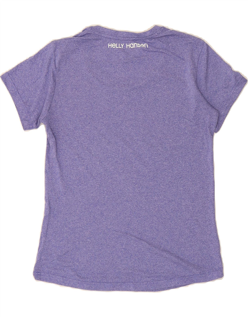 HELLY HANSEN Womens Graphic T-Shirt Top UK 12 Medium Purple Vintage Helly Hansen and Second-Hand Helly Hansen from Messina Hembry 