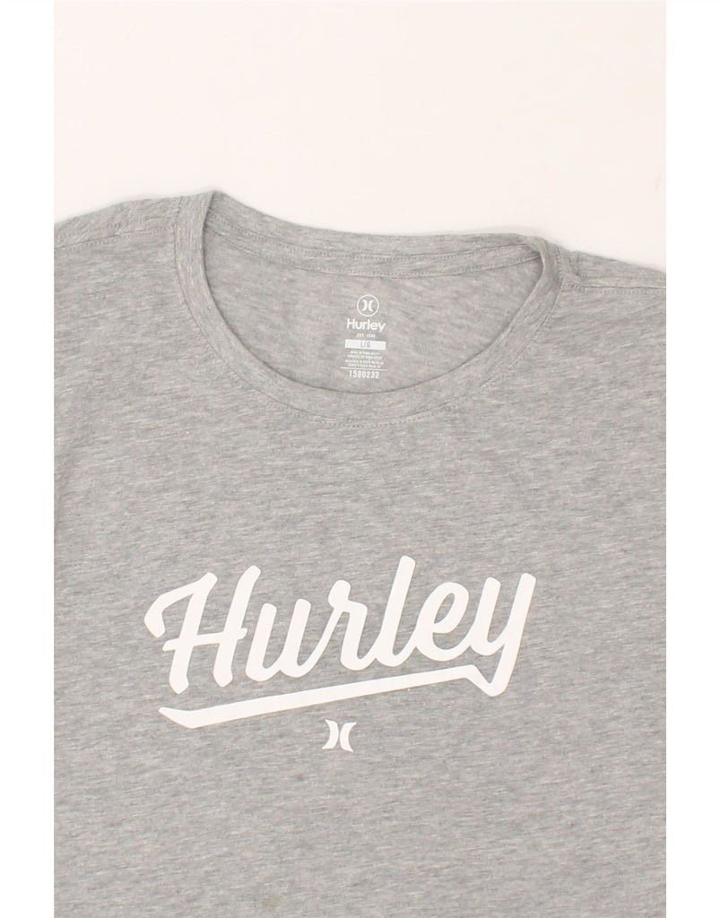 HURLEY Mens Graphic T-Shirt Top Large Grey Flecked Cotton | Vintage Hurley | Thrift | Second-Hand Hurley | Used Clothing | Messina Hembry 