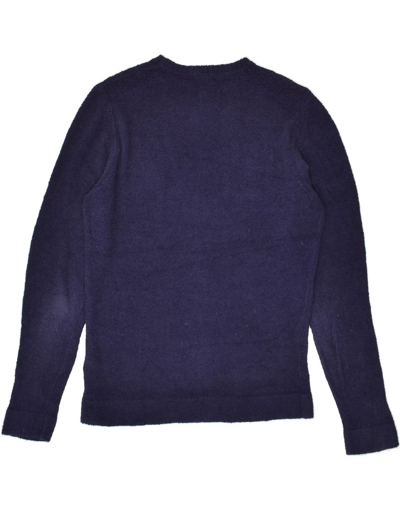 MASSIMO DUTTI Womens Crew Neck Jumper Sweater UK 10 Small Navy Blue Cotton | Vintage Massimo Dutti | Thrift | Second-Hand Massimo Dutti | Used Clothing | Messina Hembry 