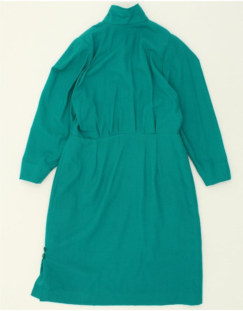 VINTAGE Womens Basic Dress UK 16 Large Green Vintage Vintage and Second-Hand Vintage from Messina Hembry 