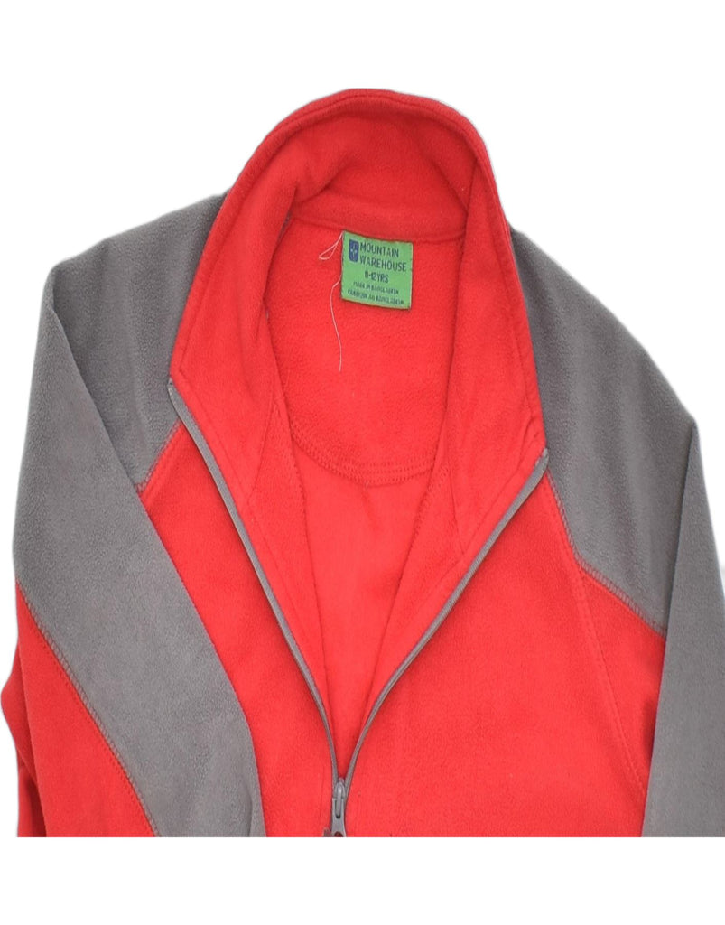 MOUNTAIN WAREHOUSE Boys Zip Neck Fleece Jumper 11-12 Years Red Colourblock | Vintage | Thrift | Second-Hand | Used Clothing | Messina Hembry 