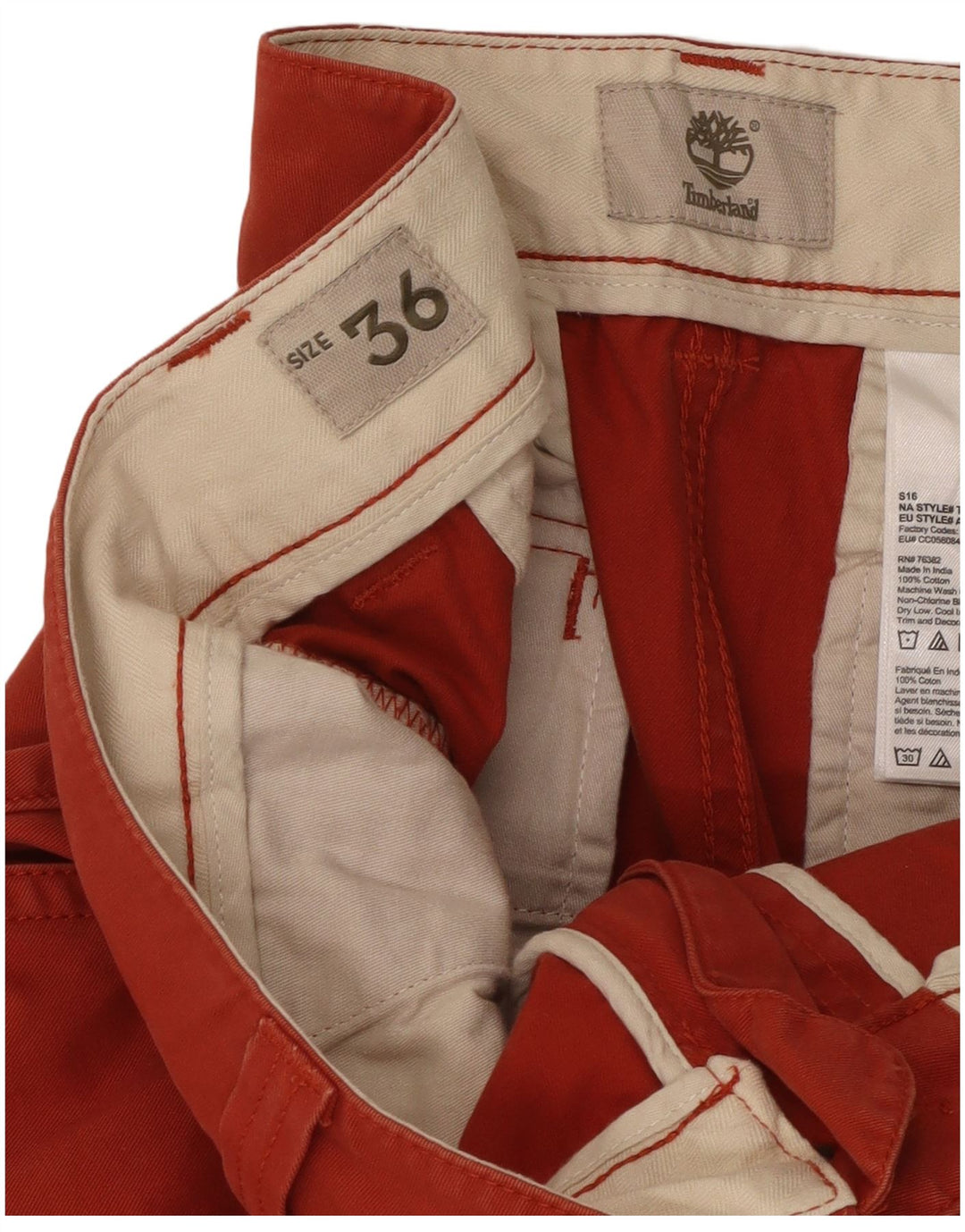 Timberland Mens Cargo Shorts W36 Large  Red Cotton