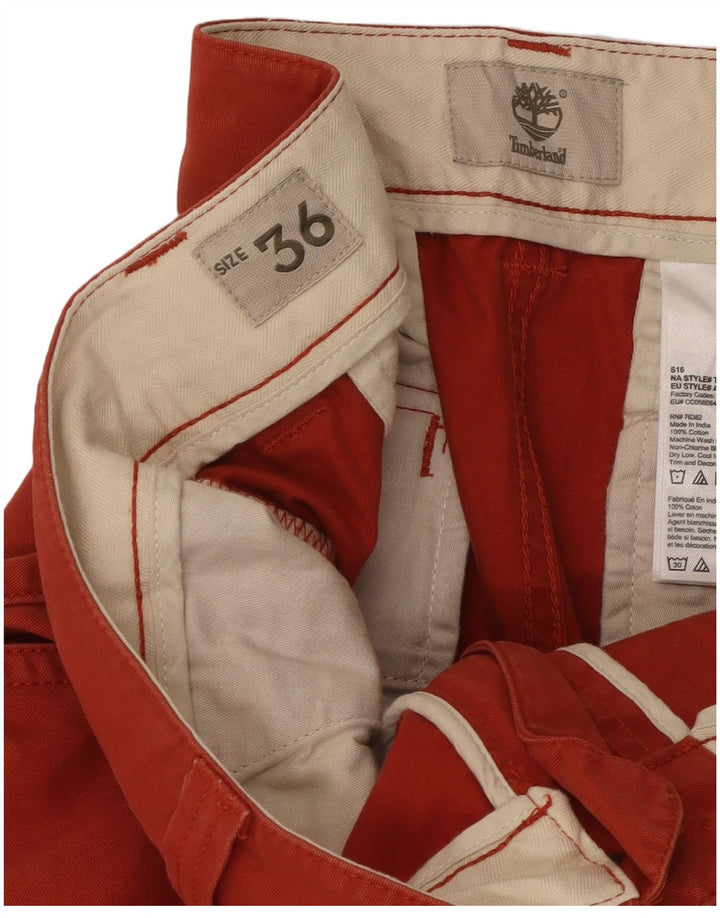 Timberland Mens Cargo Shorts W36 Large  Red Cotton