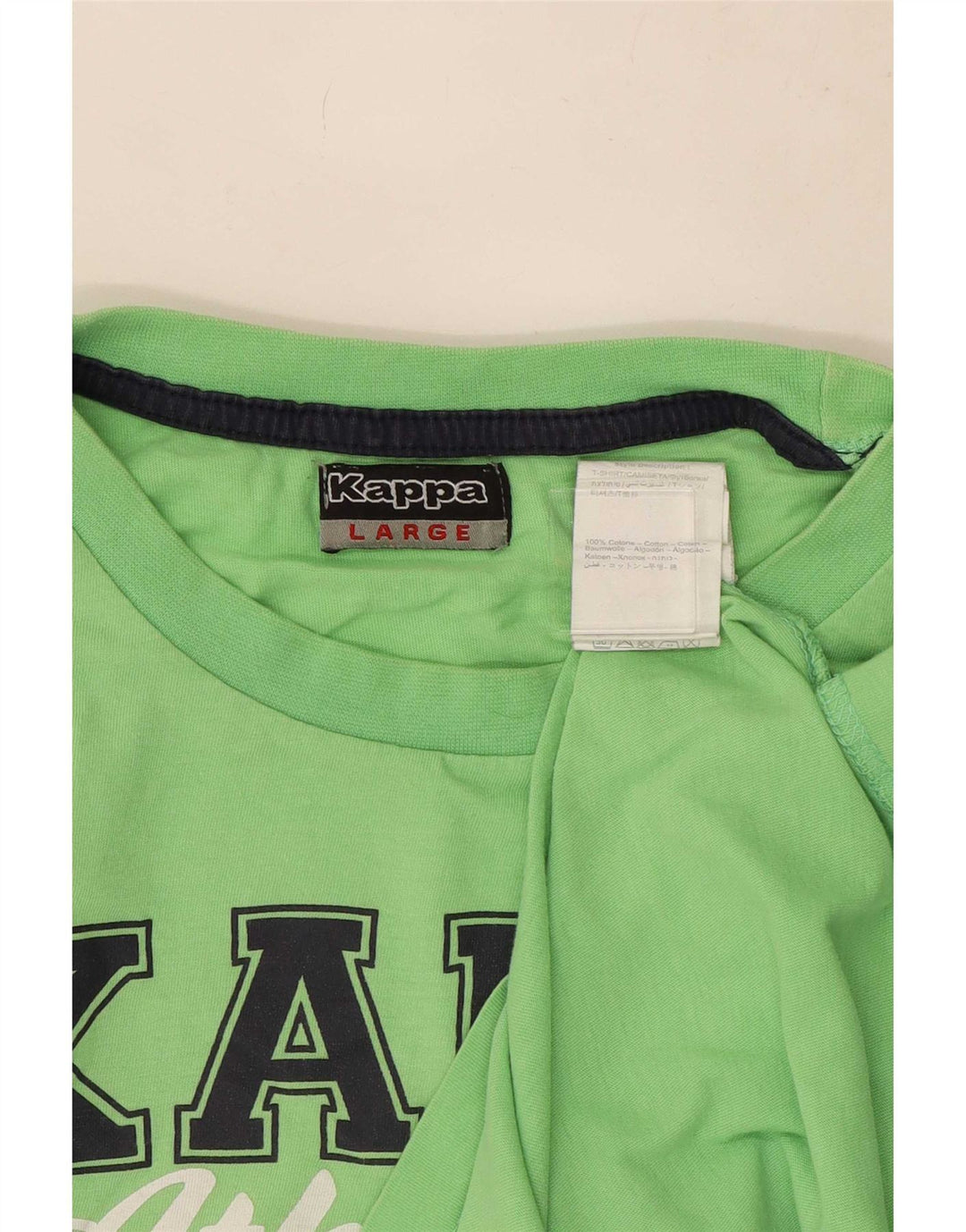 Kappa Mens Graphic T-Shirt Top Large Green Cotton