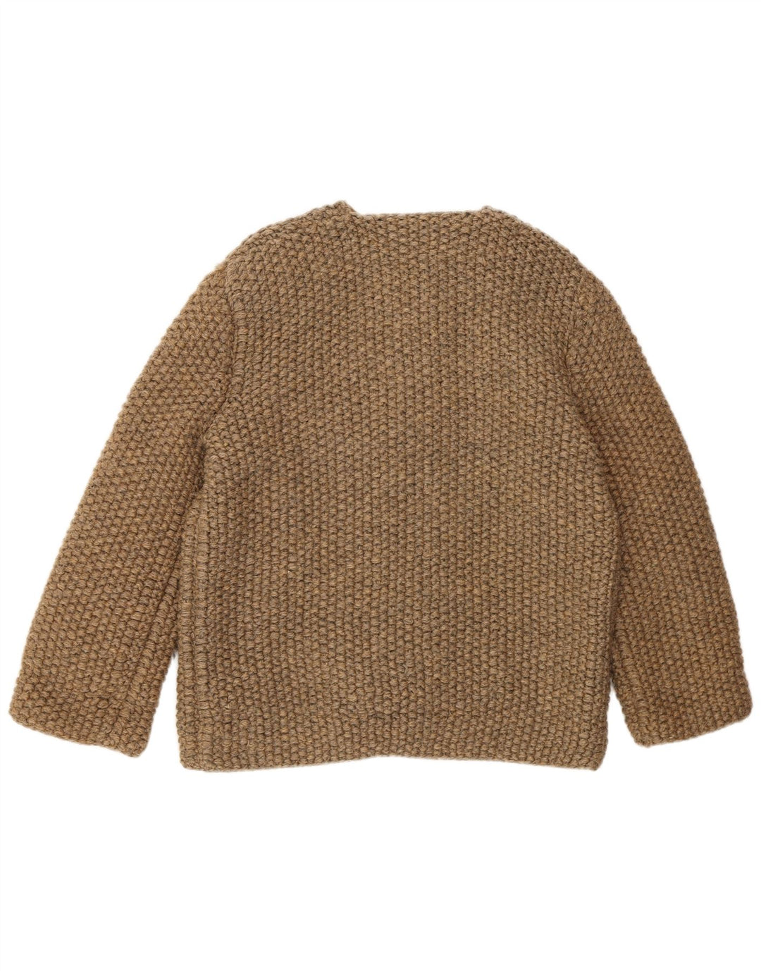 Vintage Womens Knit Bomber Jacket UK 12 Medium Brown