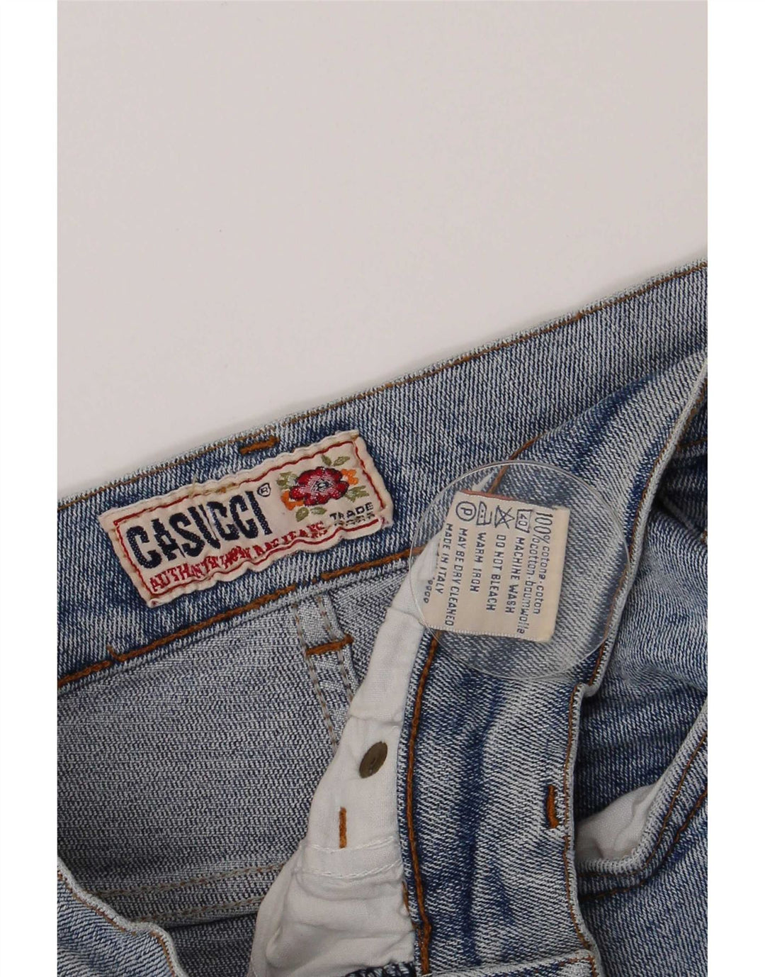 Casucci Womens High Waist Jeans W29 L26 Blue Cotton