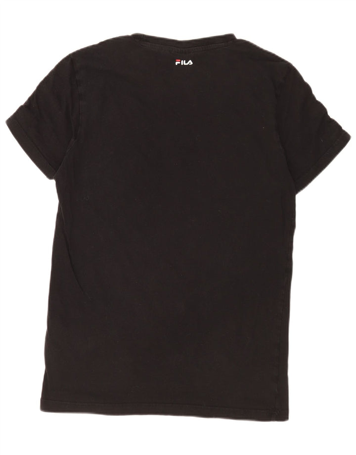 Fila Mens Graphic T-Shirt Top Small Black Cotton