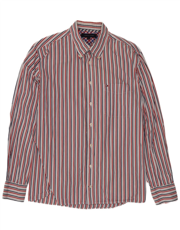 Tommy Hilfiger Mens Shirt Large Multicoloured Striped Cotton