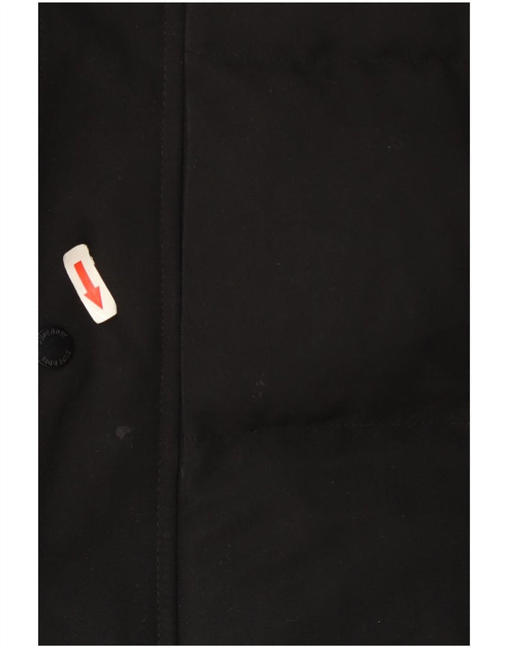 Superdry Mens Hooded Padded Gilet UK 40 Large Black Polyester