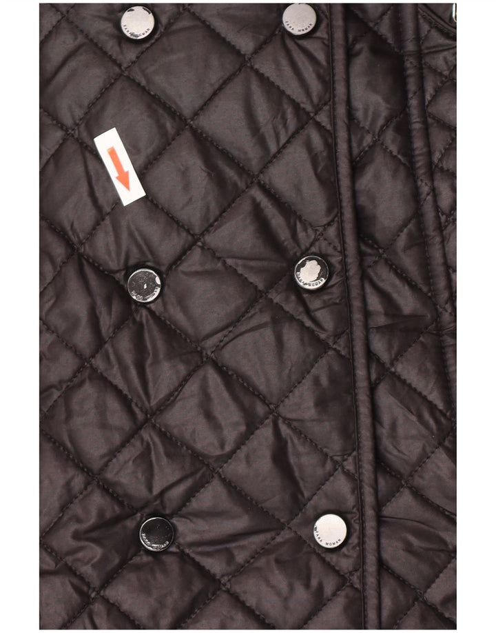 Zara Womens Quilted Overcoat UK 6 XS Black Polyester