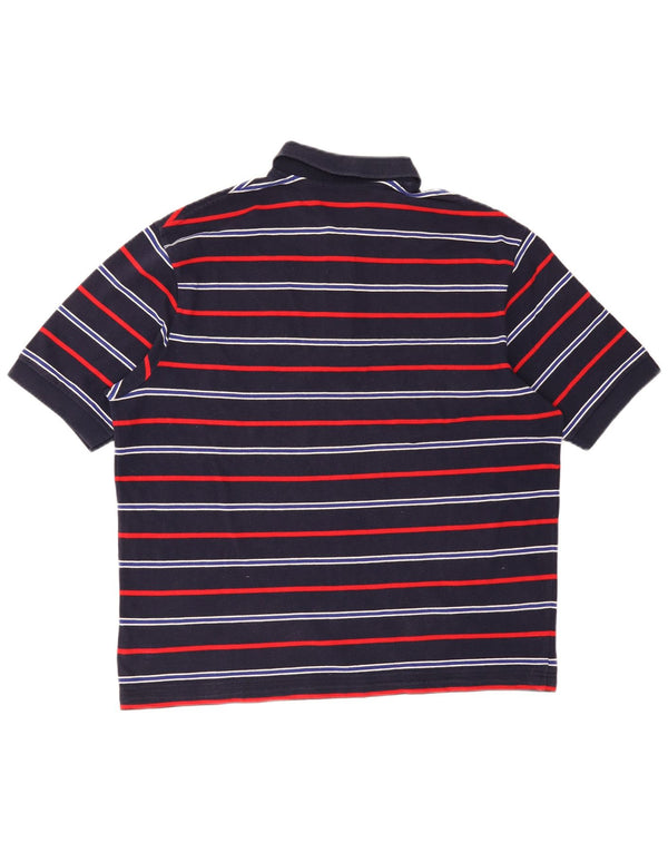 Polo Ralph Lauren Mens Polo Shirt XL Navy Blue Striped Cotton
