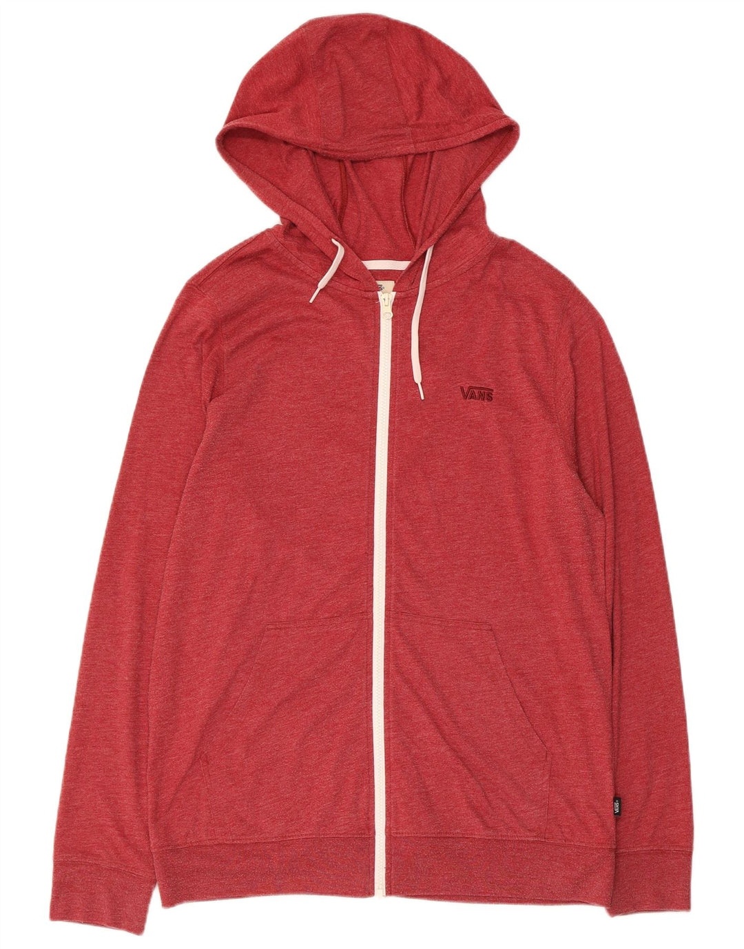 Vans Mens Zip Hoodie Sweater Large Red