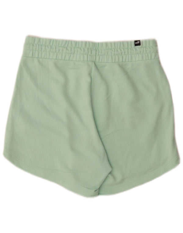 Puma Womens Sport Shorts UK 14 Medium Green Cotton