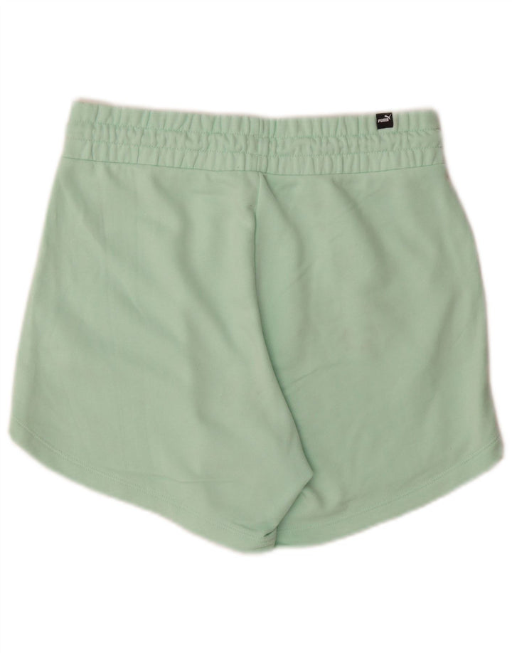 Puma Womens Sport Shorts UK 14 Medium Green Cotton