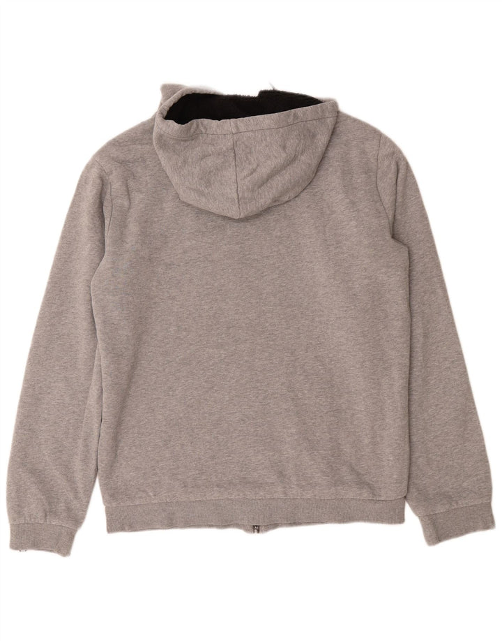 DC Mens Graphic Zip Hoodie Sweater Small Grey Cotton