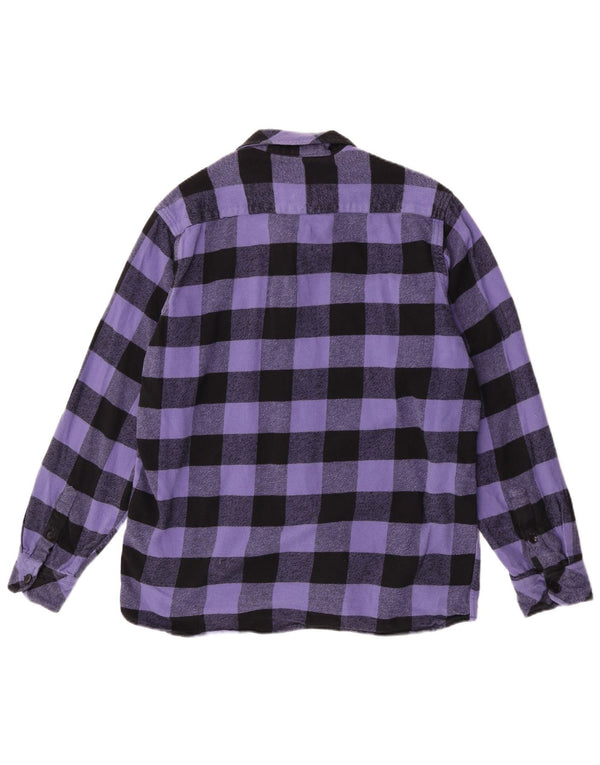 Dickies Mens Flannel Shirt XL Purple Check Cotton