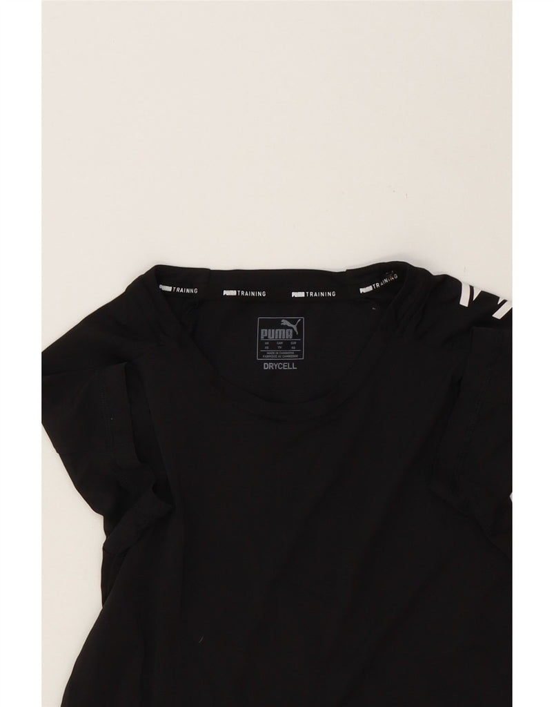 PUMA Womens Crop Graphic T-Shirt Top UK 6 XS Black Vintage Puma and Second-Hand Puma from Messina Hembry 