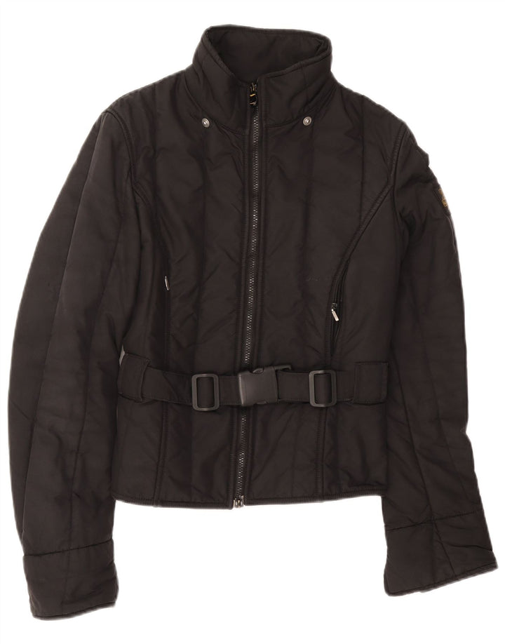 REFRIGIWEAR Womens Crop Padded Jacket UK 10 Small Black Polyamide