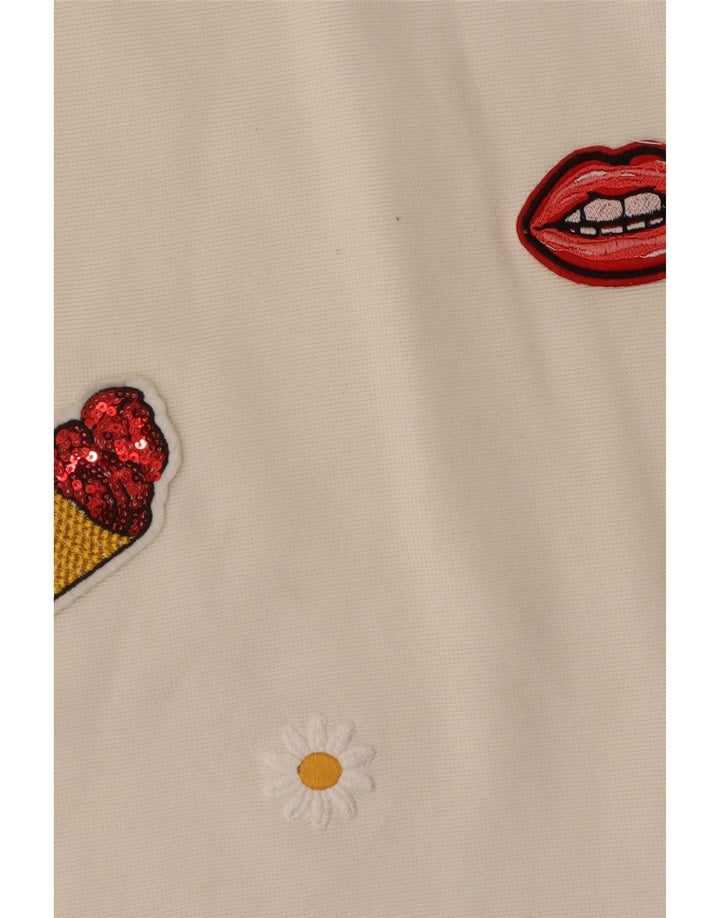 Zara Womens Trafaluc Tunic Top UK 10 Small Off White