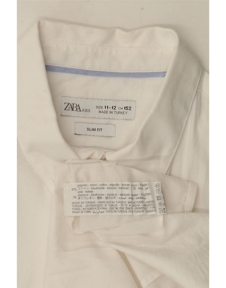 Zara Boys Slim Fit Shirt 11-12 Years White Cotton