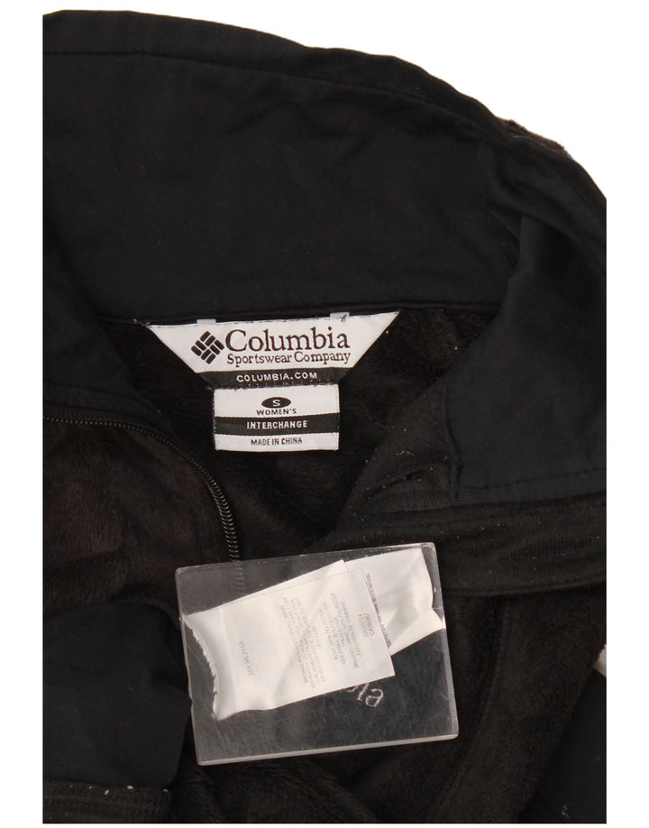 Columbia Womens Interchange Fleece Jacket UK 10 Small Black Polyester