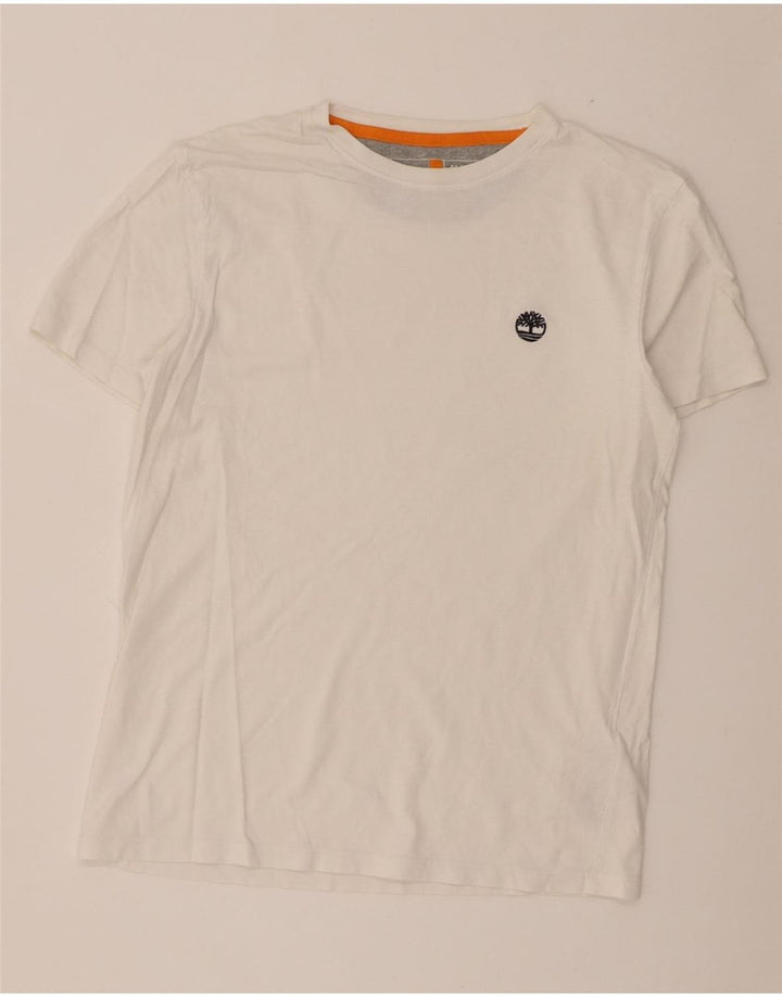 Timberland Mens Slim Fit T-Shirt Top Medium White Cotton