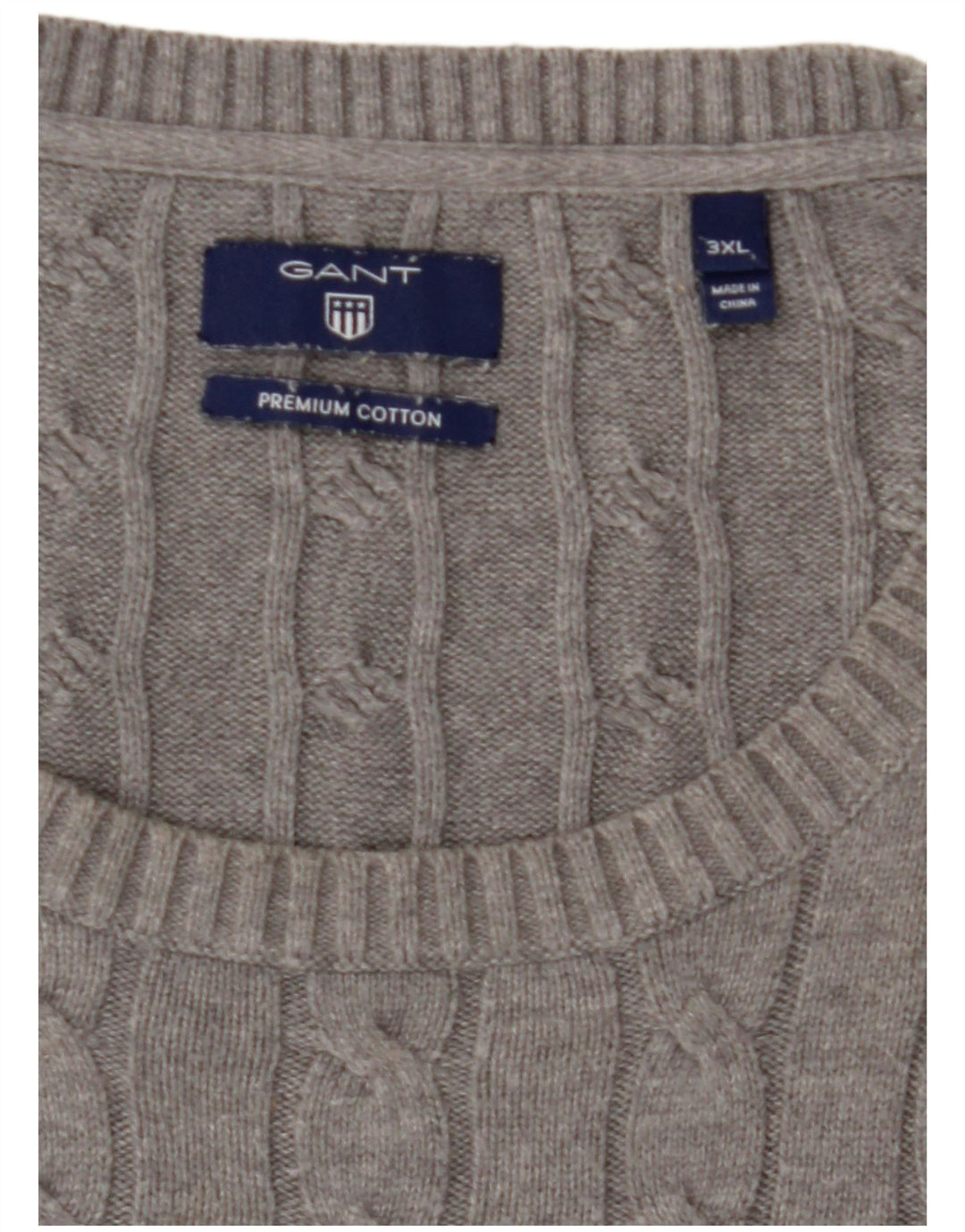 GANT Mens Crew Neck Jumper Sweater 3XL Grey Cotton